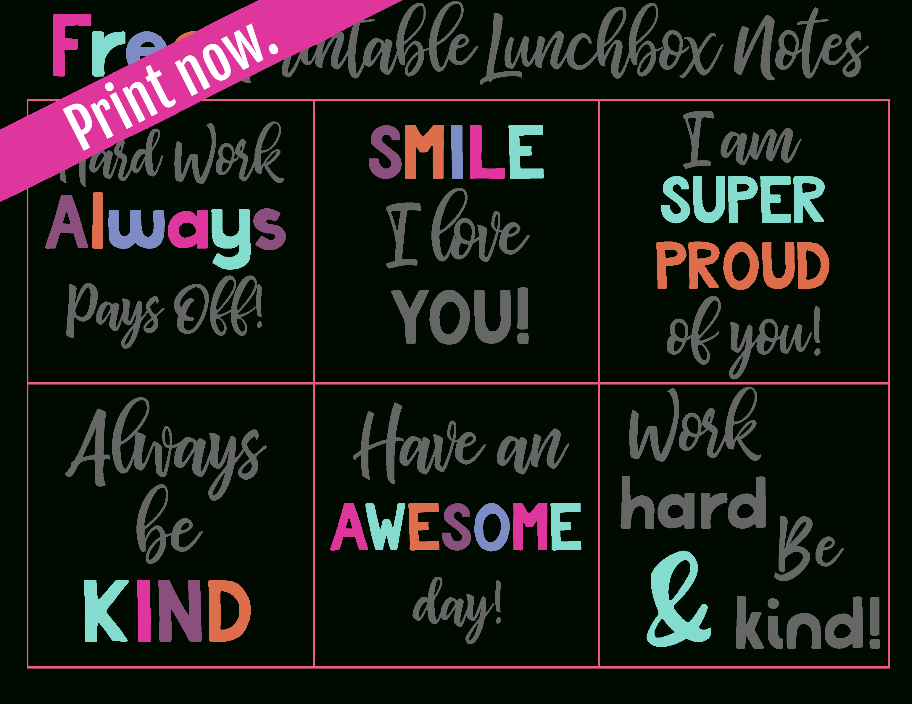 Free Printable Lunchbox Notes | Simply Being Mommy | Free Printables - Free Printable Lunchbox Notes