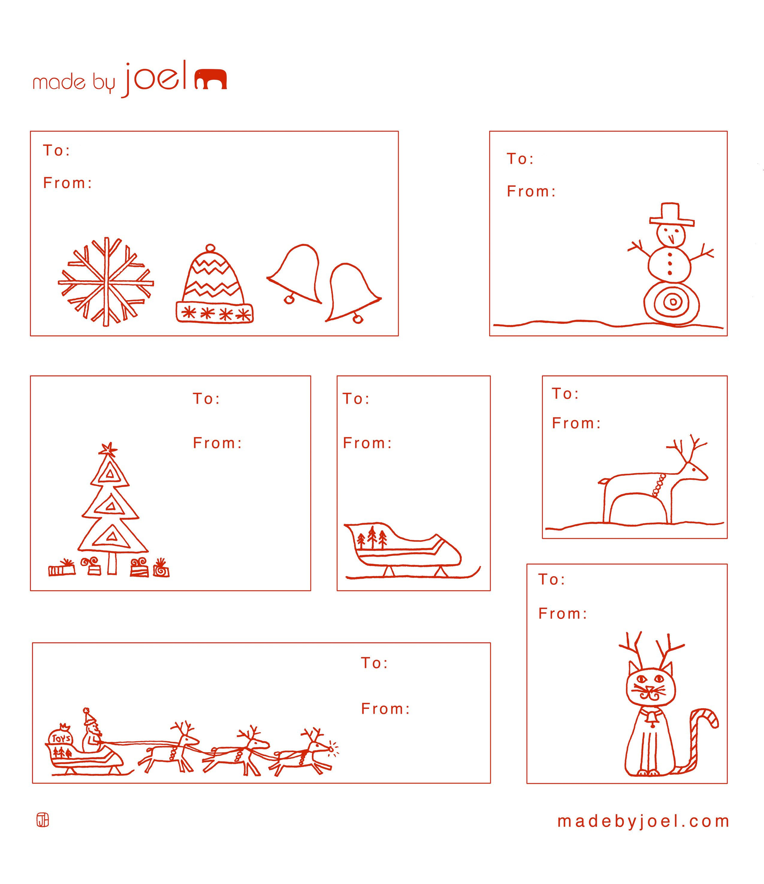 Free Printable: Madejoel » Holiday Gift Tag Templates - Christmas Labels Free Printable Templates