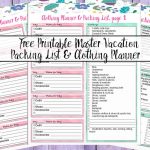 Free Printable Master Vacation Packing List & Clothing Planner   Free Printable Trip Planner