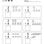 Free Printable Math Addition Worksheet For Kindergarten   Free Printable Math Addition Worksheets For Kindergarten