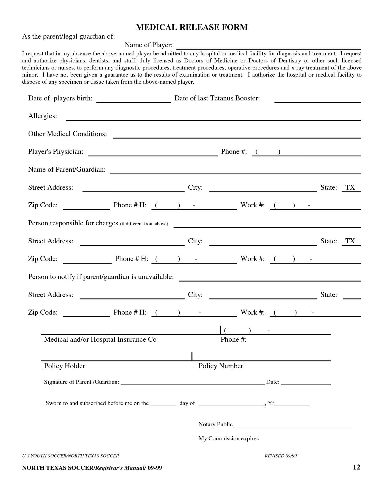 Free Printable Medical Release Form Template | Medical Release Form - Free Printable Medical Forms Kit
