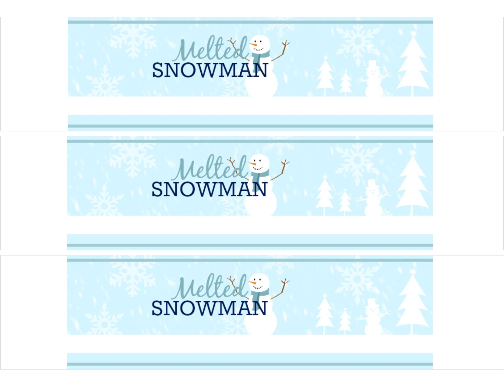 Free Printable: Melted Snowman Water Bottle Labels - Shesaved® - Free Printable Water Bottle Labels
