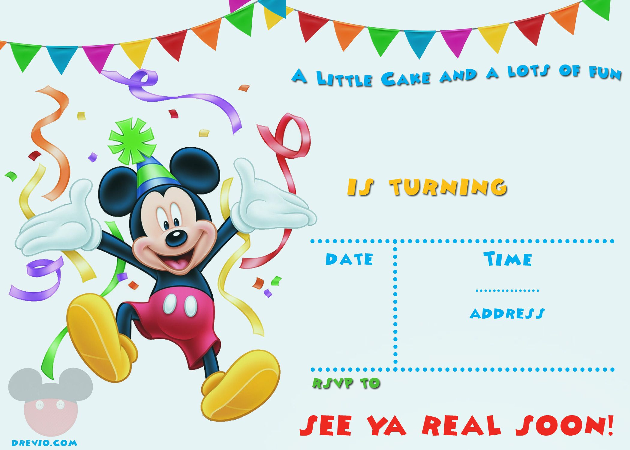Free Printable Mickey Mouse Party Invitation | Free Printable - Free Mickey Mouse Printable Templates