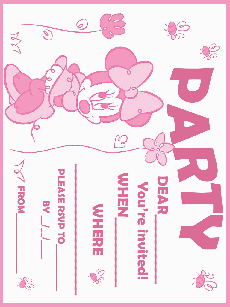 Free Printable Minnie Mouse 1St Birthday Invitations Printable - Free Printable Minnie Mouse Party Invitations