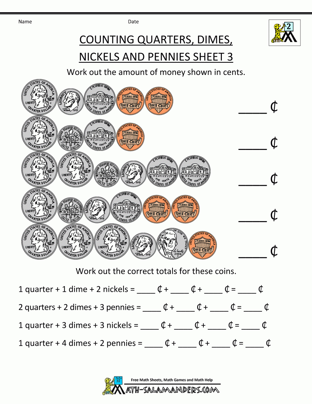Free Printable Money Worksheets | Money Worksheets For Kids - Free Printable Money Worksheets For 1St Grade