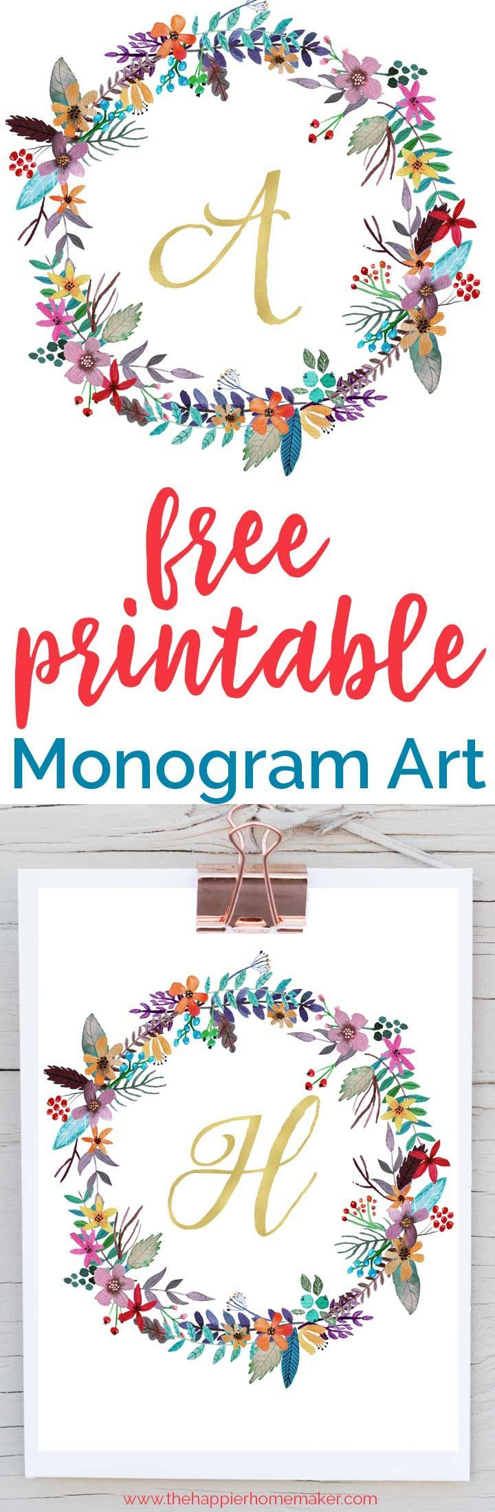 Free Printable Monogram Art | Free Printables | Pinterest | Free - Free Printable Monogram