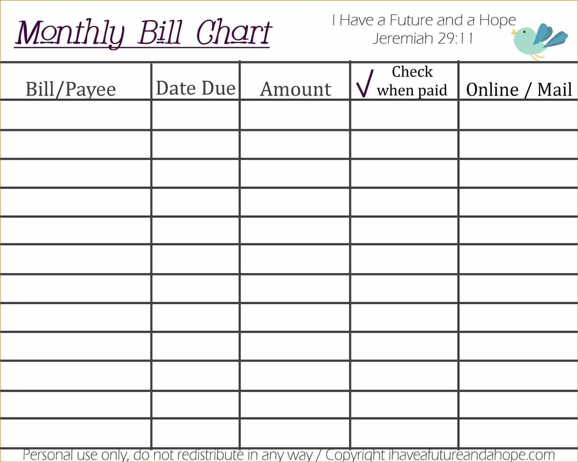 Free Printable Monthly Bill Tracker | Holidays Calendar Template - Free Printable Bill Tracker