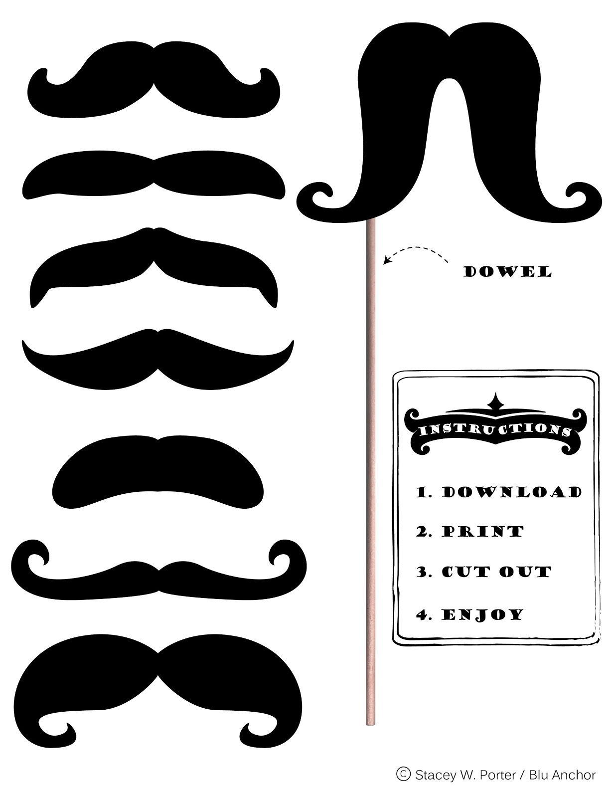 Free Printable Moustache Brigade For #movember | Stacey W. Porter - Free Printable Mustache