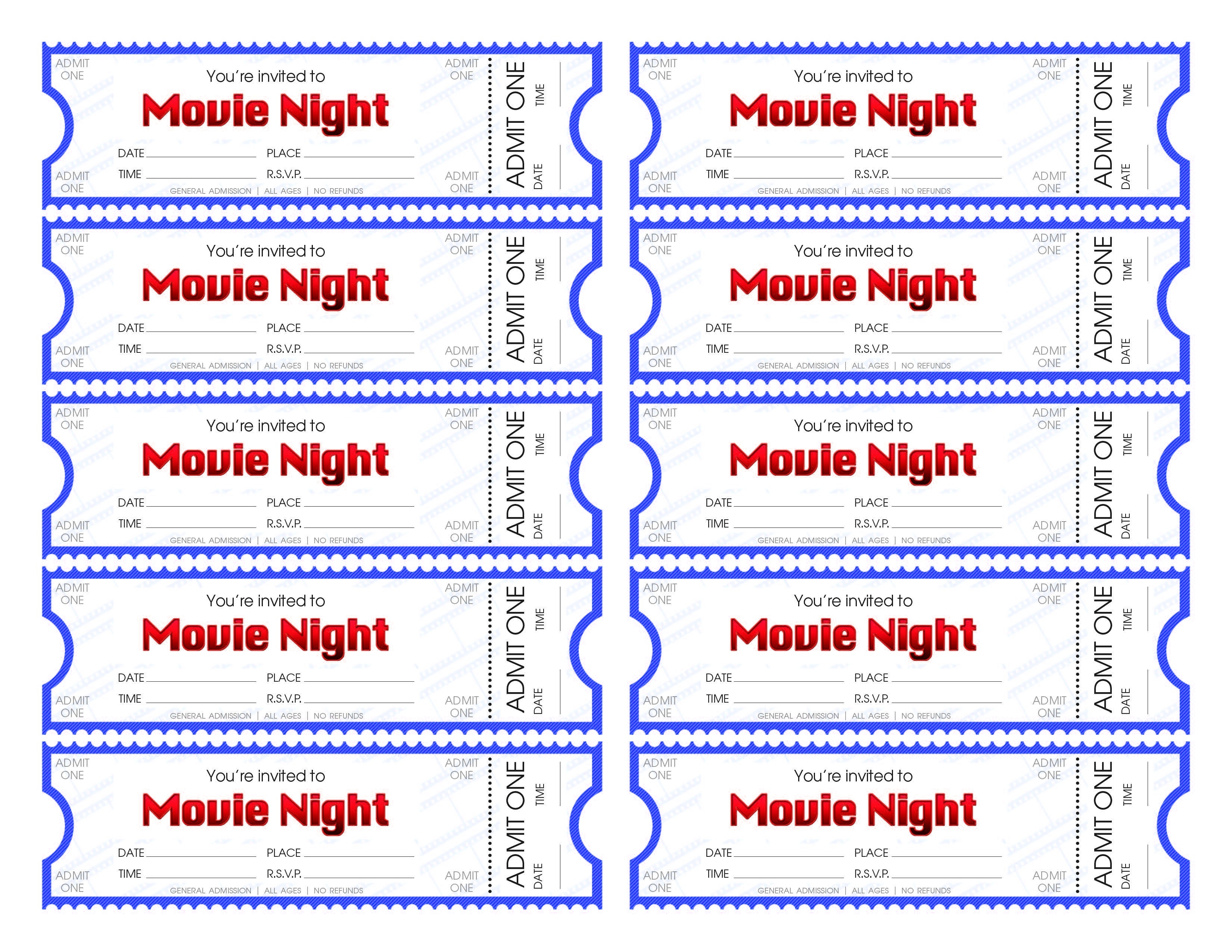 Make Your Own Tickets Free Printable Free Printable