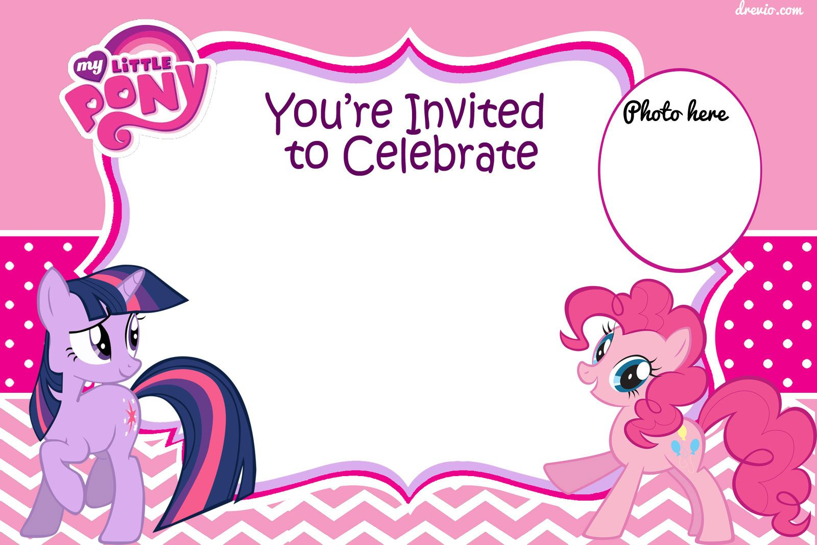 Free Printable My Little Pony Birthday Invitation Template - Free Printable My Little Pony Thank You Cards
