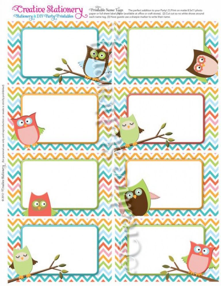 Free Printable Name Tags For Preschool Cubbies Kids Template In Free