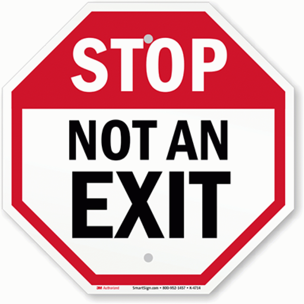 No Exit Sign Free Printable