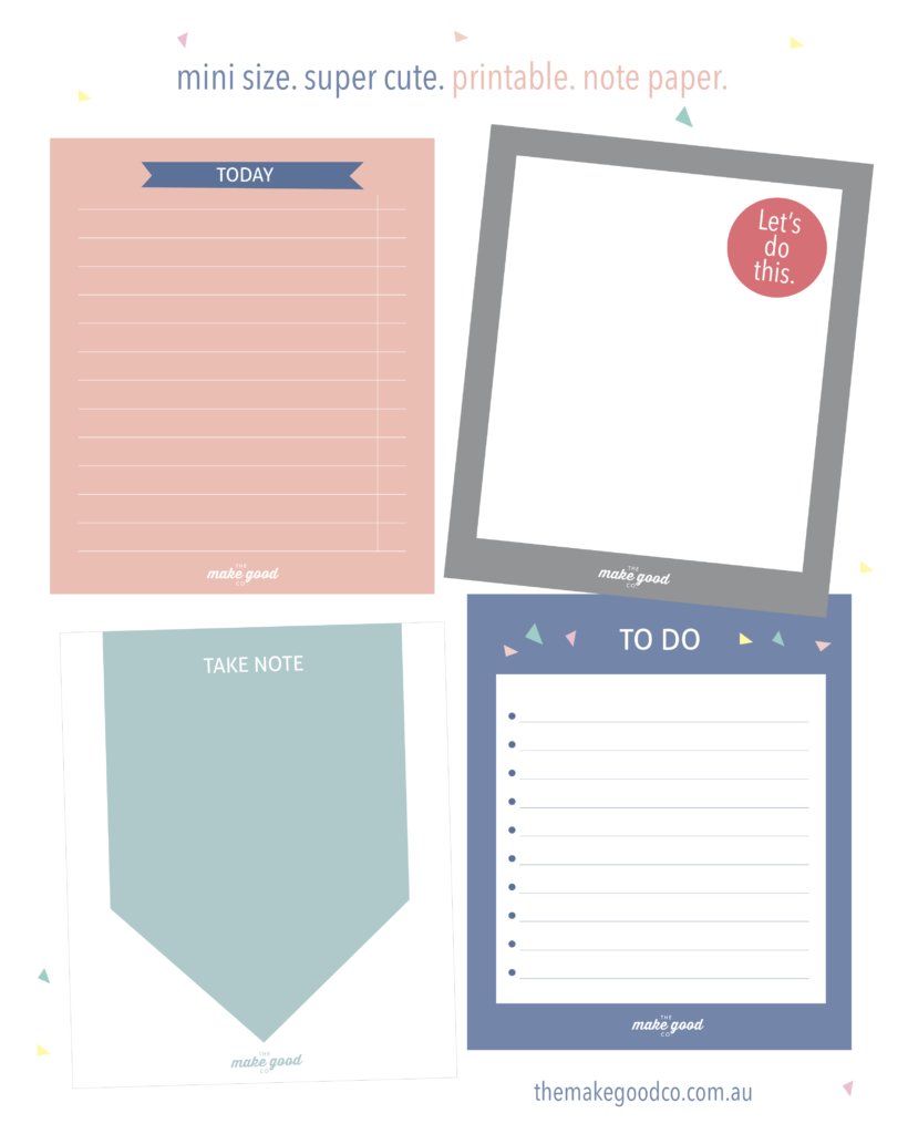 Free Printable Note Paper For Your Planner - Instant Download - Free Printable Australian Notes