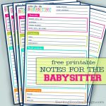 Free Printable Notes For The Babysitter | Kid Ideas | Babysitter   Babysitter Notes Free Printable