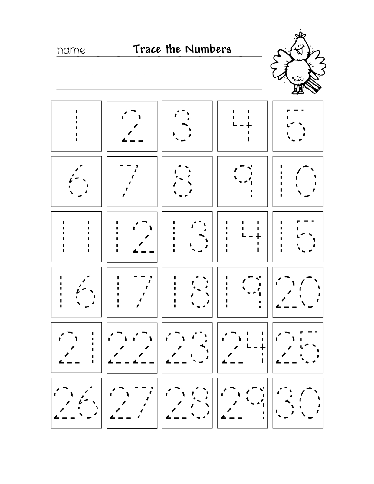 Free Printable Number Chart 1-30 | Kinder | Numbers Preschool - Free Printable Number Line To 30