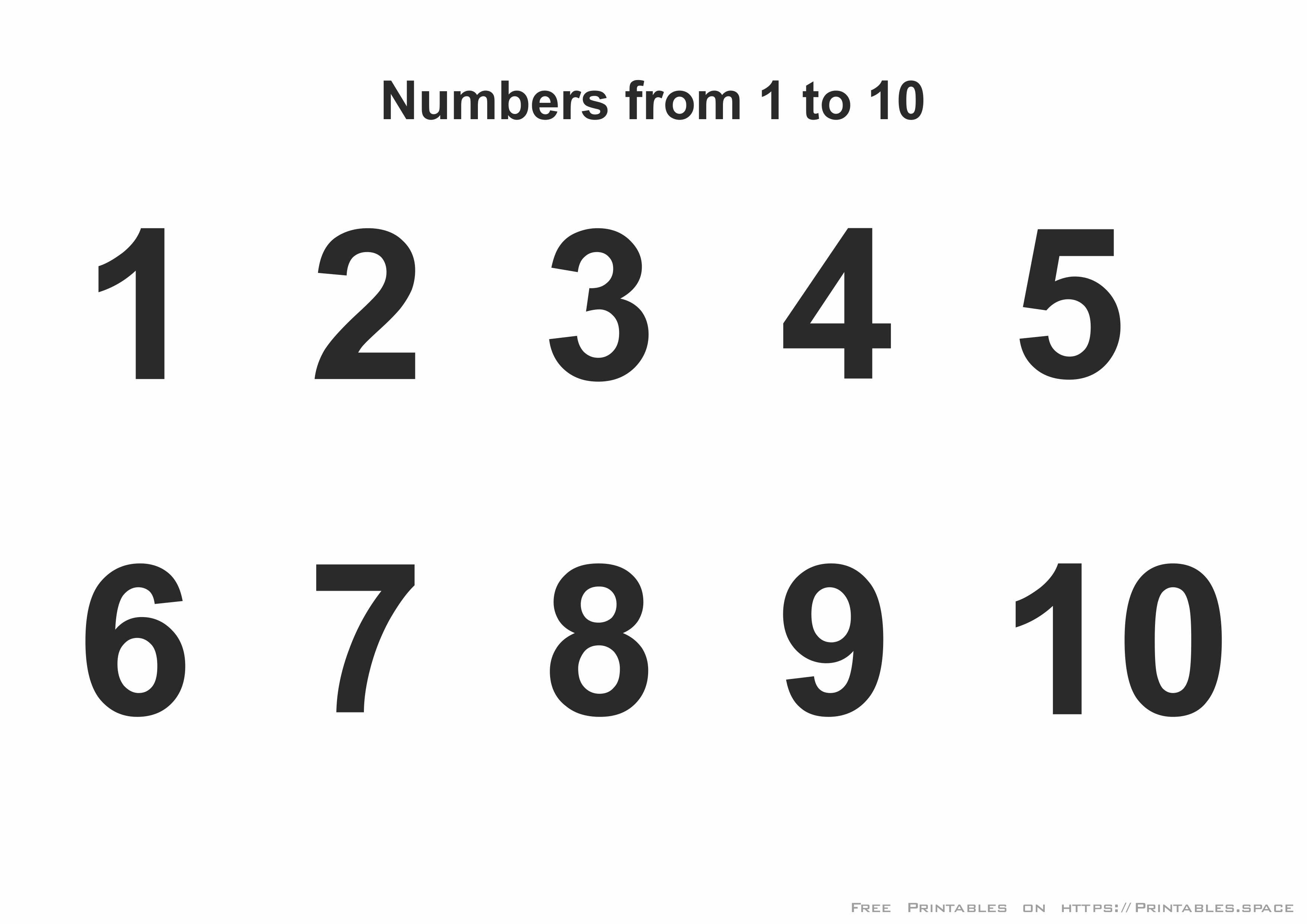 Free Printable Numbers 1-10 - Free Printables - Free Printable Numbers
