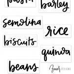 Free Printable Pantry Labels: Hand Lettered | Organize | Kitchen   Free Printable Pantry Labels