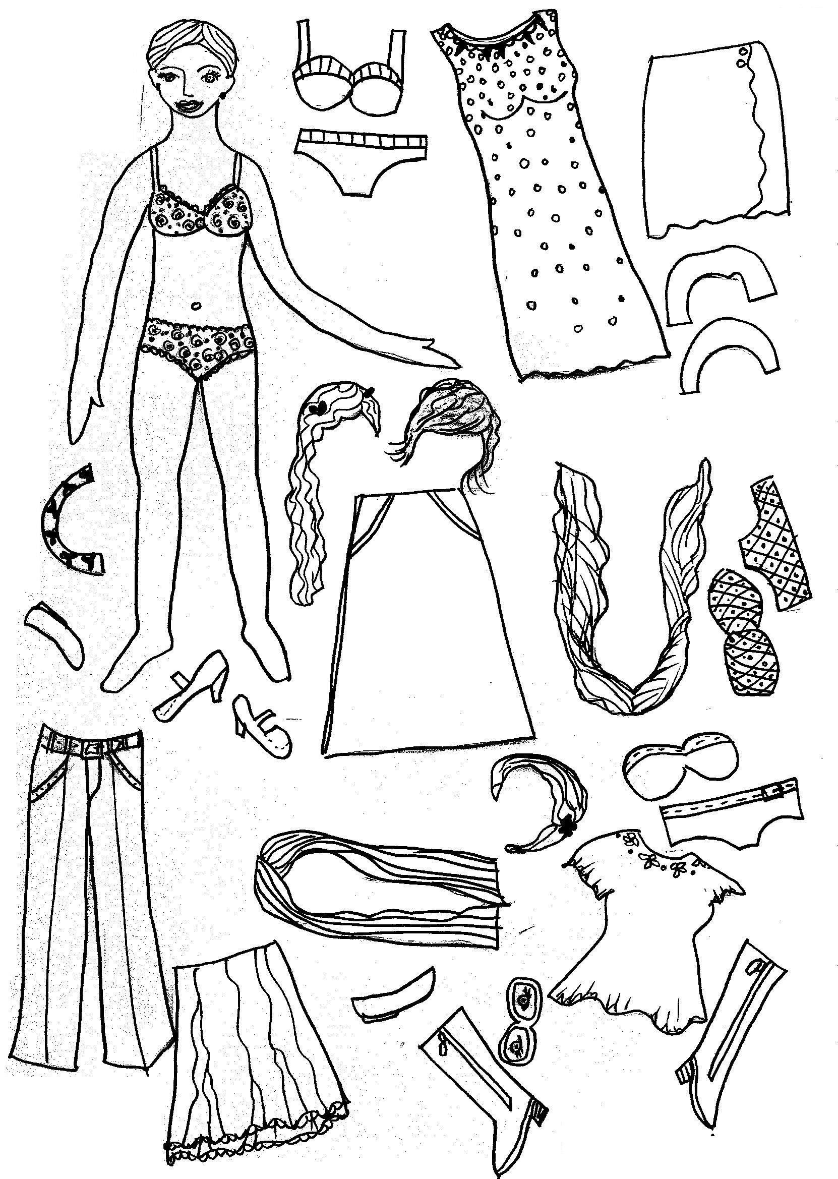 Free Printable Paper Doll Coloring Pages For Kids Pertaining To - Free Printable Paper Doll Coloring Pages