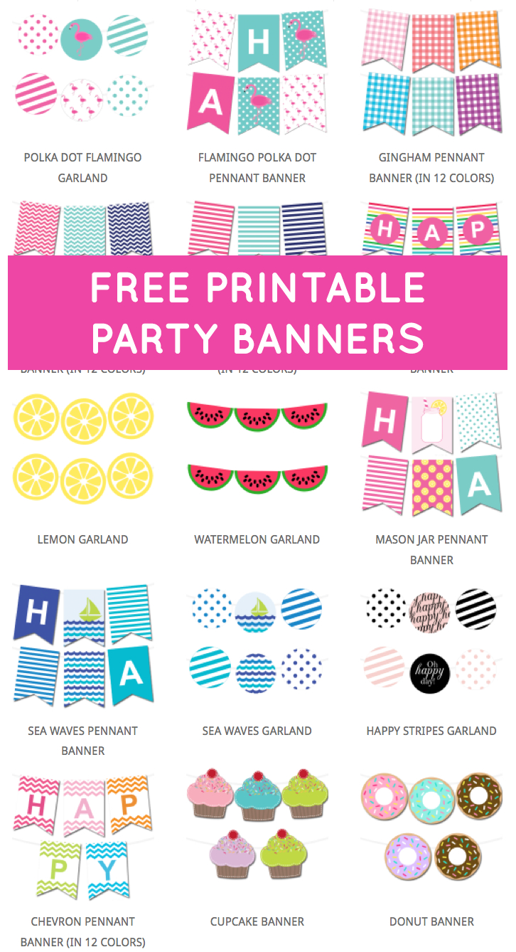 Free Printable Party Banners From @chicfetti | Free Printables - Free Printable Pictures