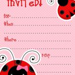 Free Printable Party Invitations: Free Ladybug Invite Template   Free Printable Ladybug Baby Shower Invitations Templates