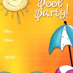 Free Printable Party Invitations: Summer Pool Party Invites   Free Printable Pool Party Invitation Cards