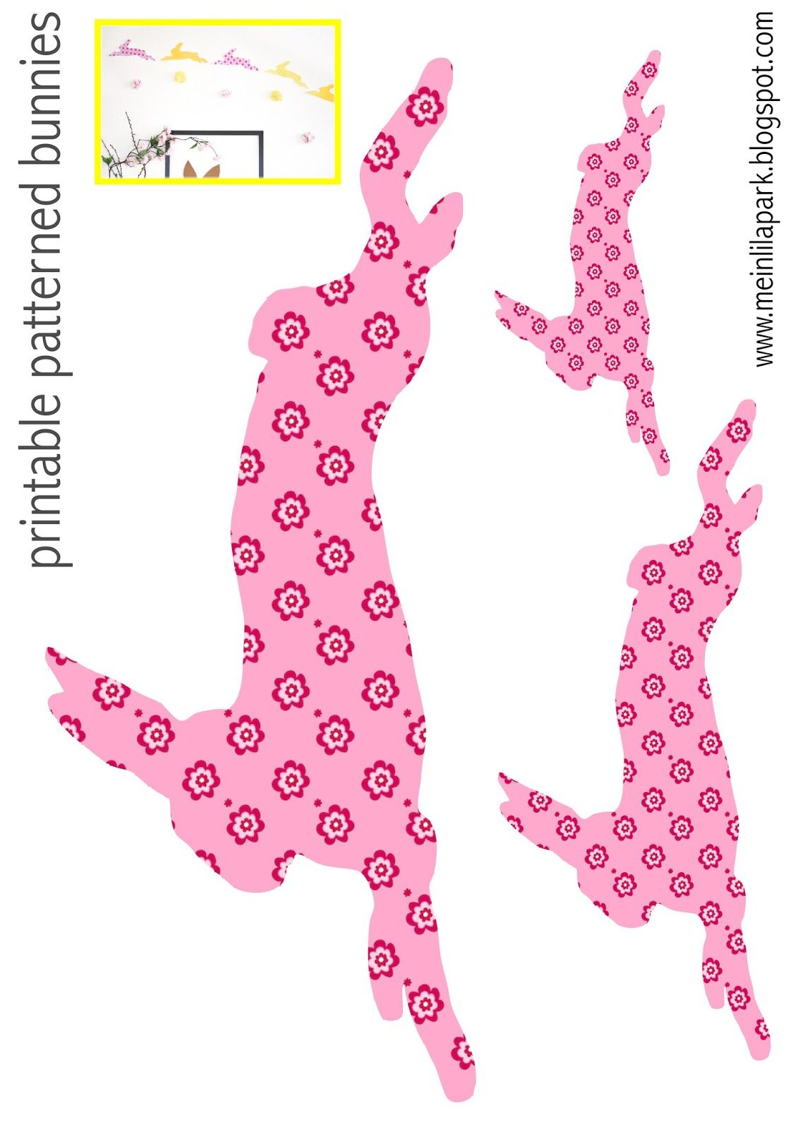 Free Printable Patterned Bunny Templates (-For Diy Easter Wall - Free Printable Bunny Templates
