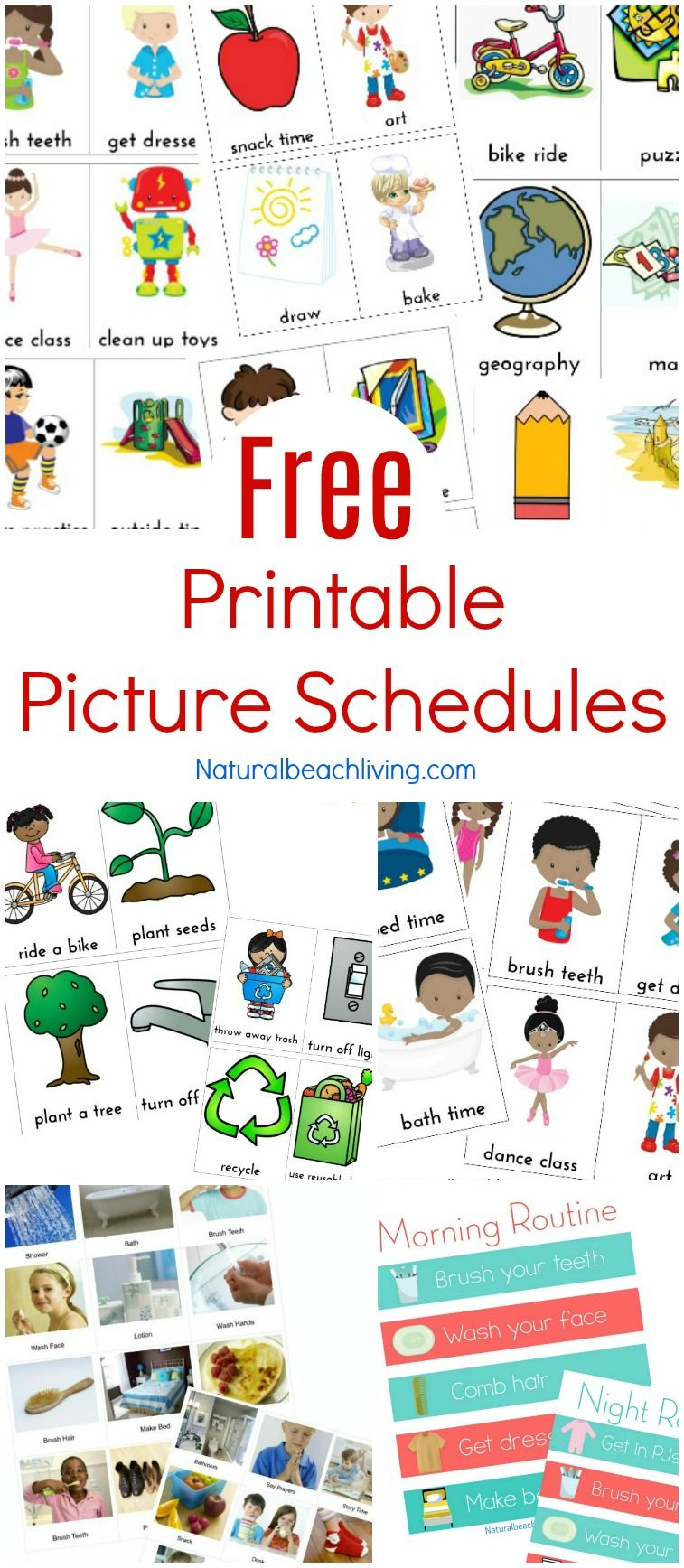 Free Printable Picture Schedule Cards - Visual Schedule Printables - Free Printable Daily Routine Picture Cards