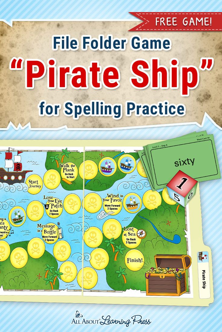 Free Printable Pirate-Themed File Folder Game To Practice Spelling - Free Printable Fall File Folder Games