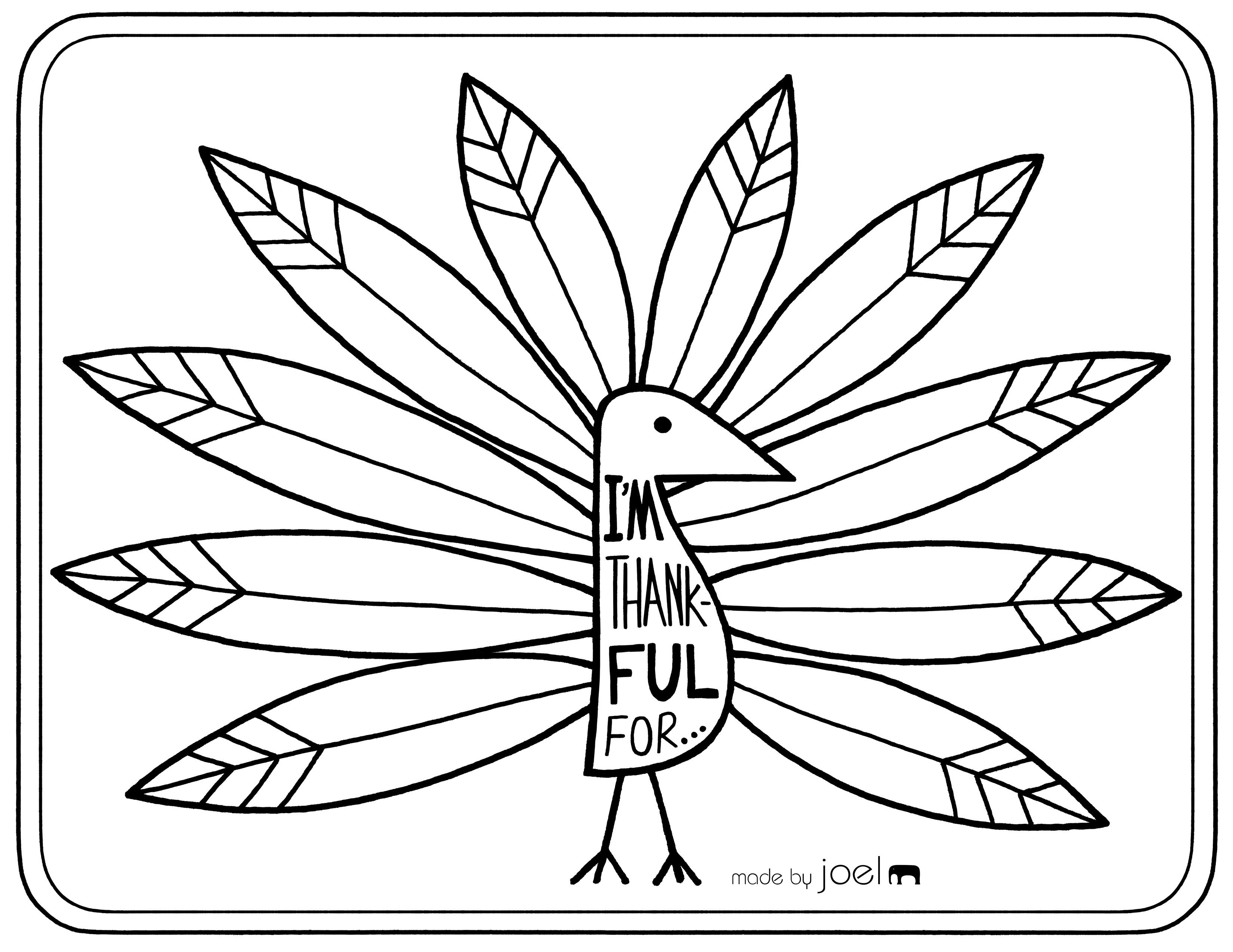 Free Printable Placemat For Giving Thanks | Fall Crafts &amp;amp; Ideas - Free Printable Thanksgiving Turkey Template