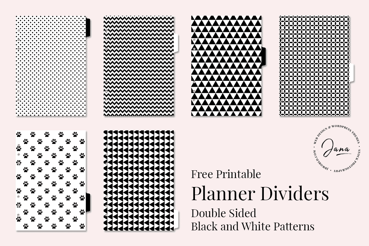 Free Printable Planner Dividers – Jana Branecka - Free Printable Dividers