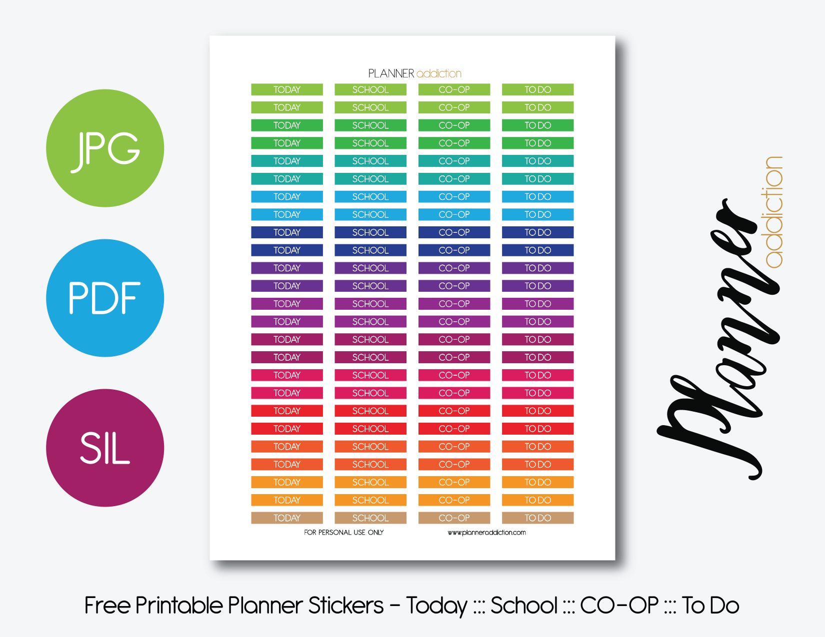 Free Printable Planner Stickers – Planner Addiction - Free Printable Stickers