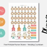 Free Printable Planner Stickers   Wedding Countdown | ♡ Wedding   Free Printable Wedding Countdown