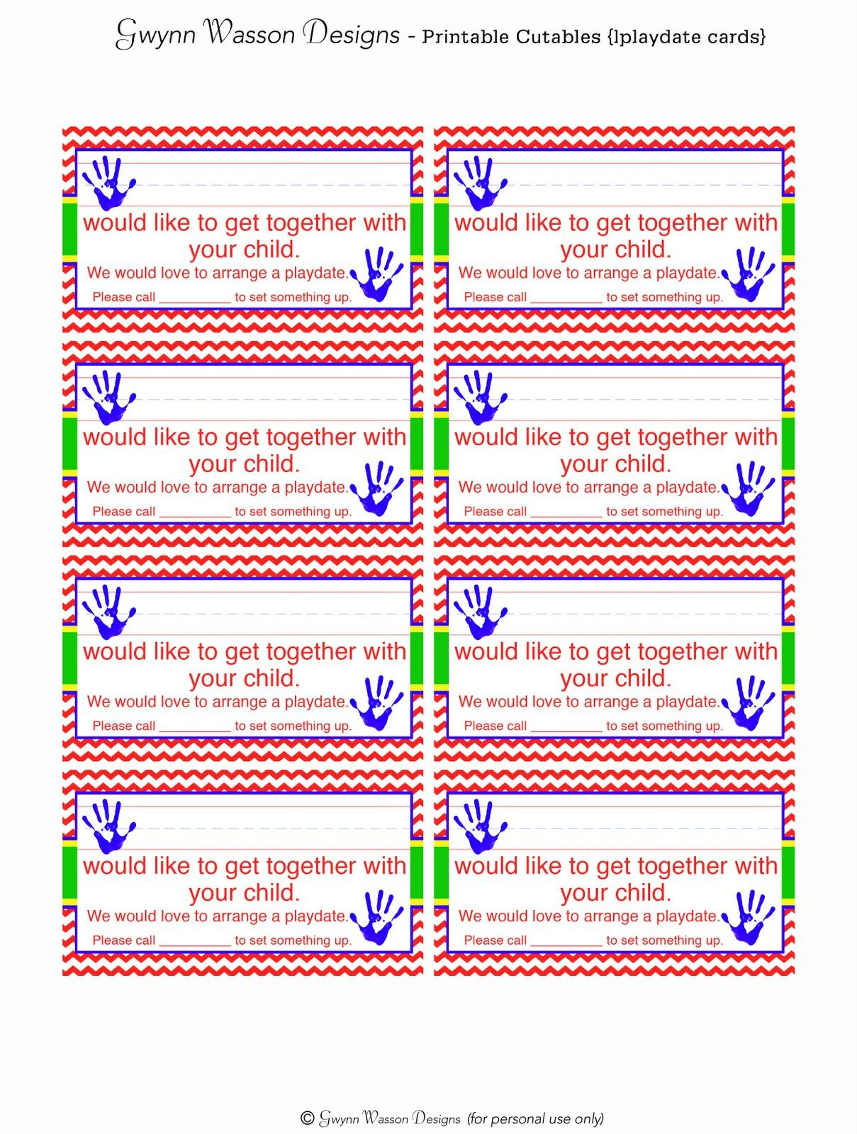 Free Printable Play Date Request Cards &amp;amp; Other Cute Printables - Free Printable Play Date Cards