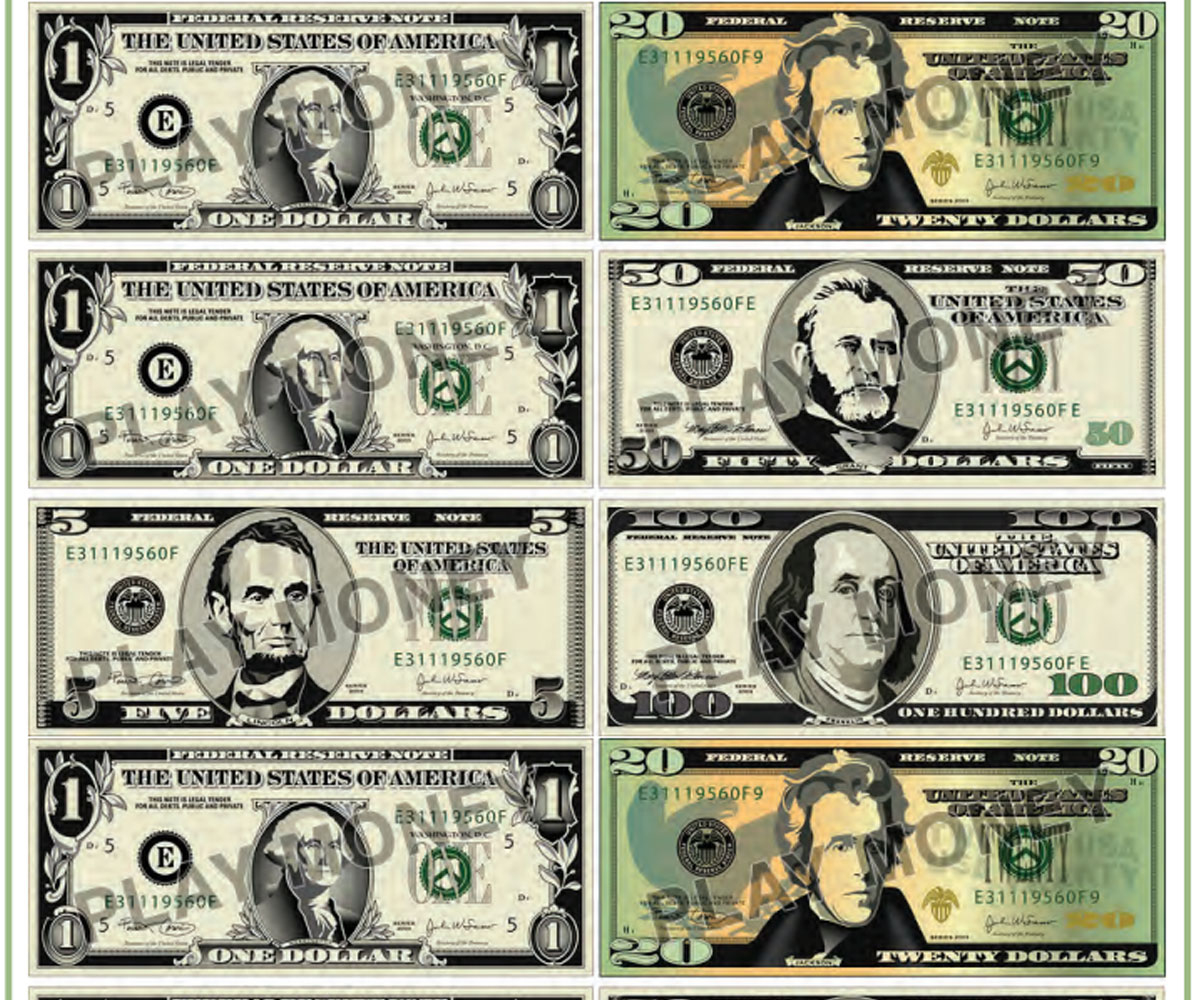 Free Printable Play Dollar Bills Free Printable