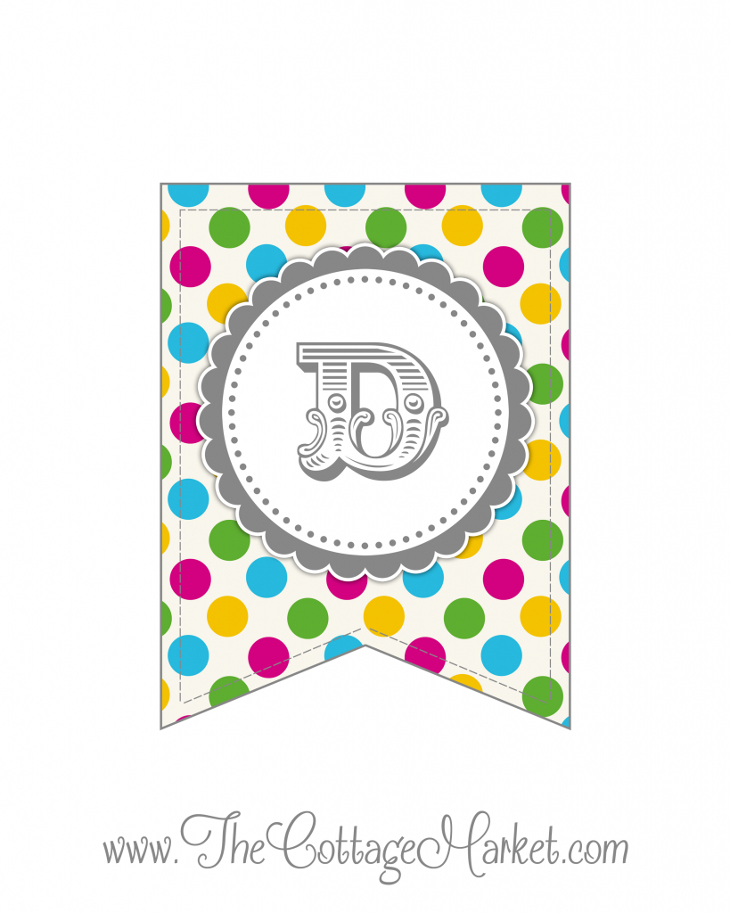 Free Printable Polka Dot Party Banner | The Cottage Market - Free Printable Whole Alphabet Banner