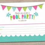 Free Printable Pool Party Birthday Invitations | Backyard Design Ideas   Free Printable Pool Party Invitation Cards