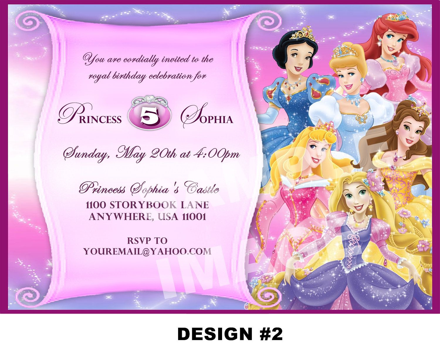 Free Printable Princess Party Invitations | Disney Princess - Disney Princess Free Printable Invitations