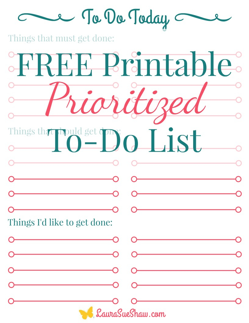 Free Printable Prioritized To Do List - Free Printable To Do Lists To Get Organized