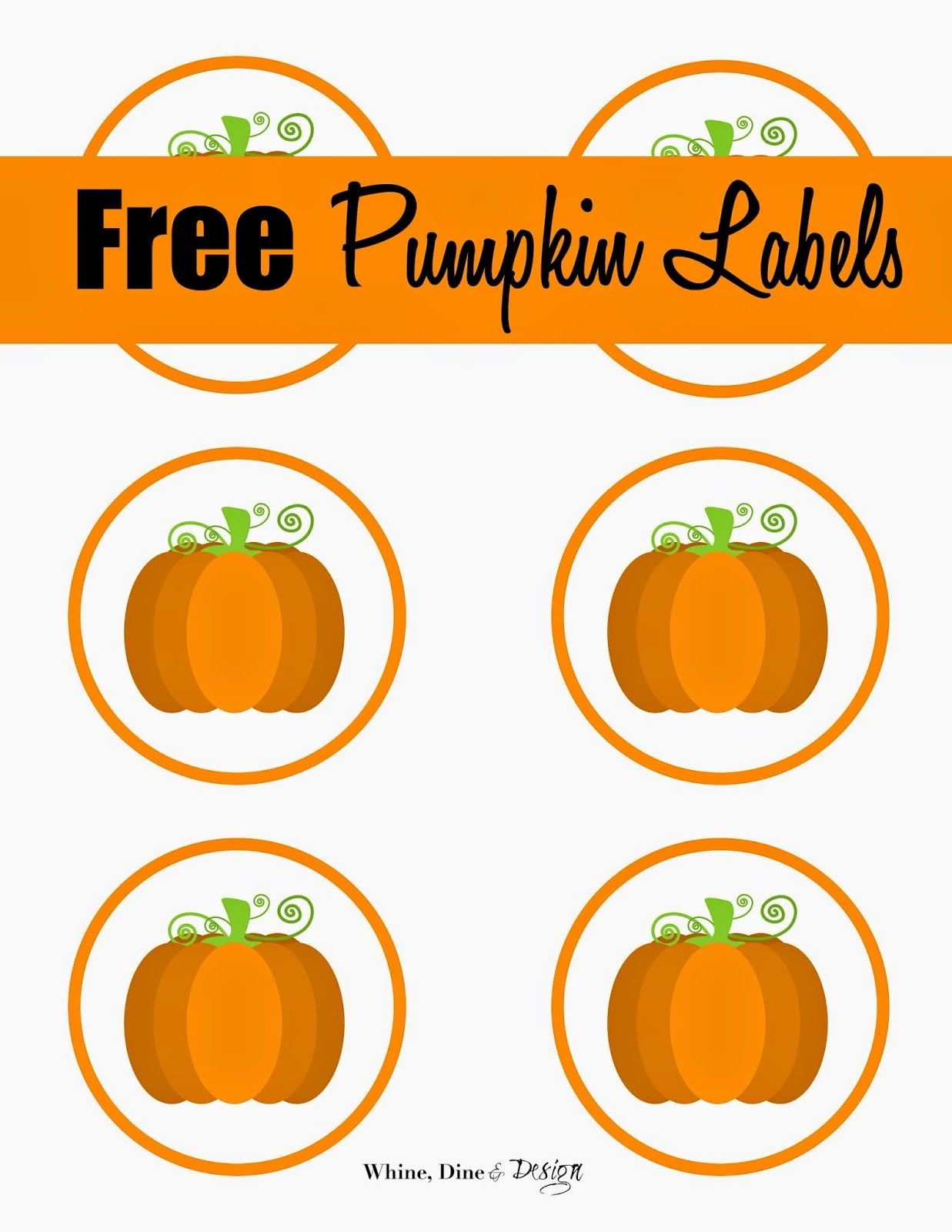 Free Printable Pumpkin Labels/cupcake Toppers | Craft Ideas/diy - Free Printable Pumpkin Gift Tags