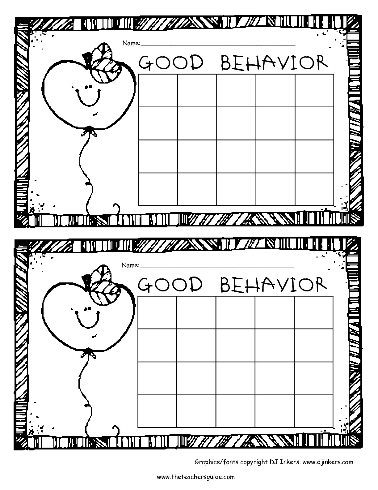 Free Printable Reward And Incentive Charts - Free Printable Behavior Charts For Elementary Students