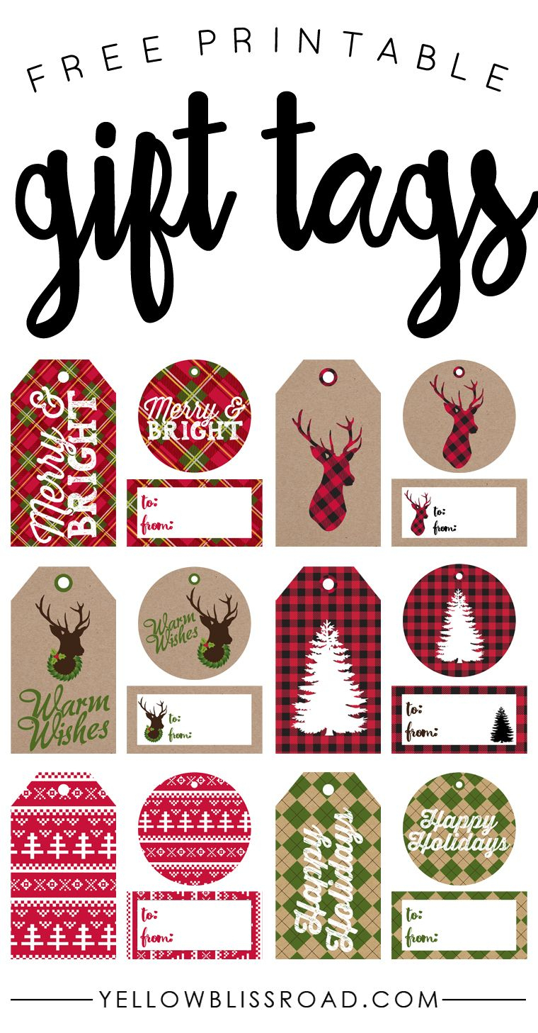 Free Printable Rustic And Plaid Gift Tags | Best Of Pinterest - Free Printable Gift Tags