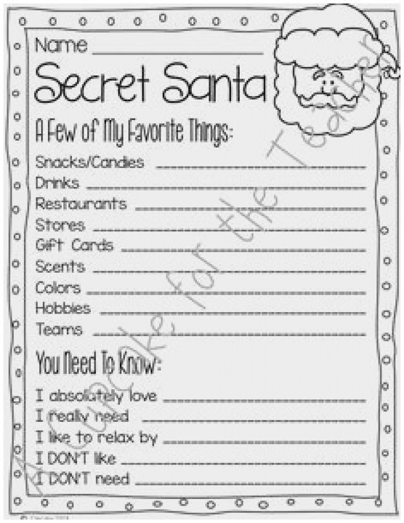 Free Printable Secret Pal Forms - Free Printable