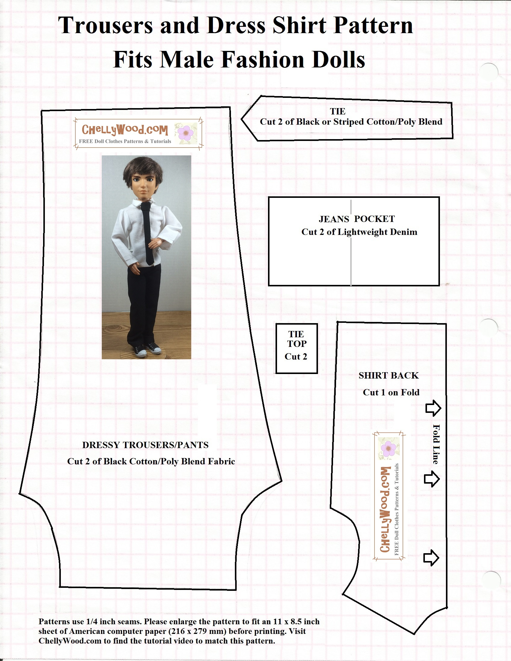 Free Printable #sewing Patterns For Ken #dolls' #clothes - Ken Clothes Patterns Free Printable