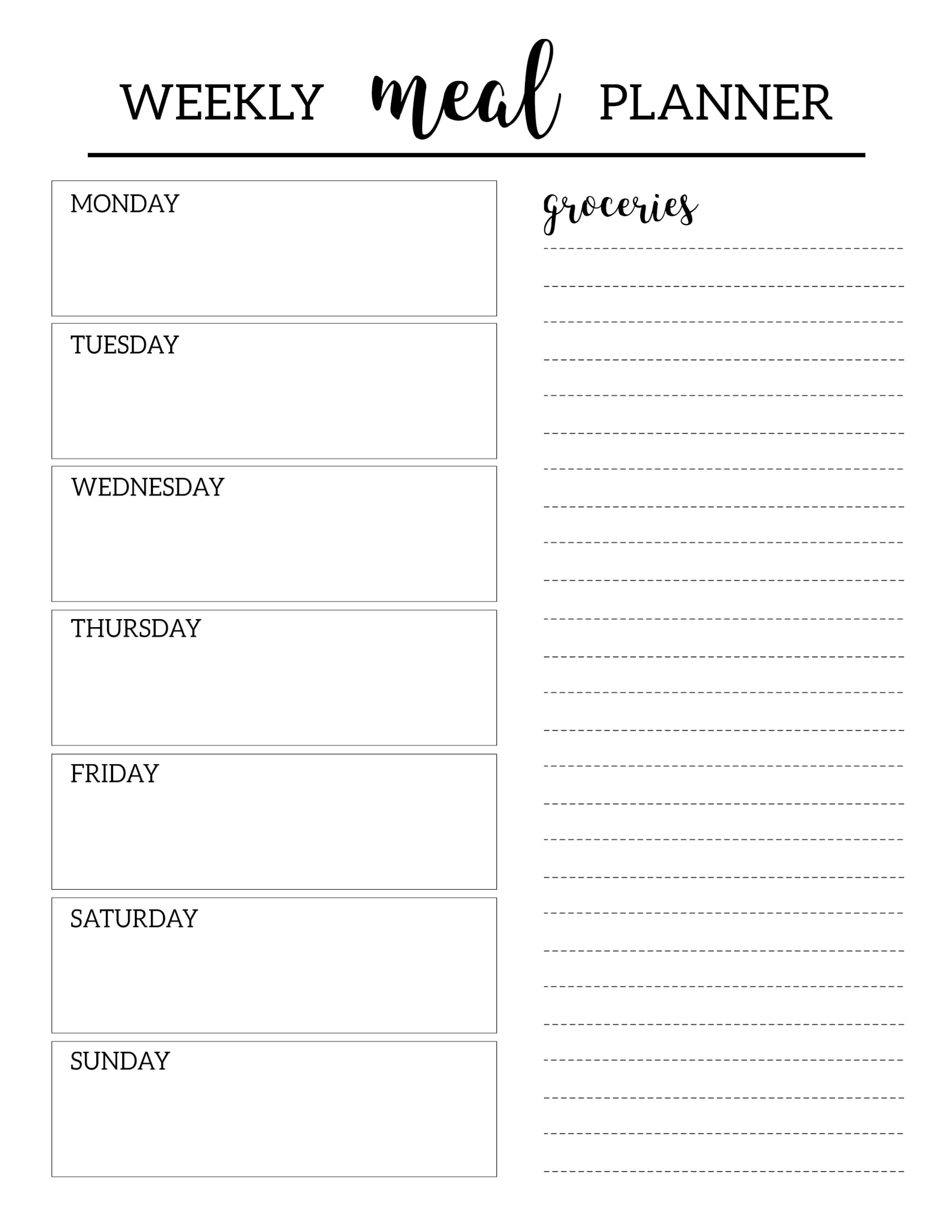 Free Printable Shopping List And Meal Planner - 9.8.kaartenstemp.nl • - Free Printable Grocery List And Meal Planner