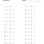 Free Printable Simple Addition Worksheet For First Grade   Free Printable First Grade Fraction Worksheets