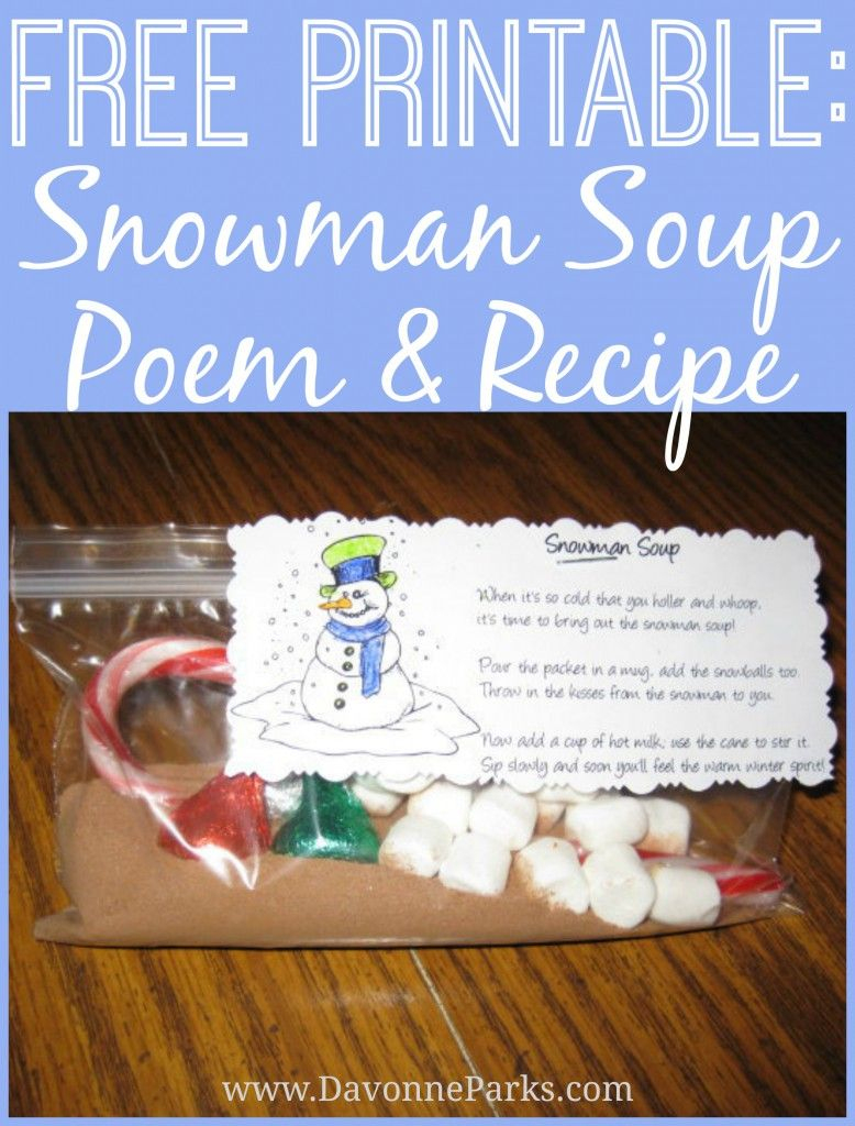 Free Printable: Snowman Soup Poem | Christmas | Snowman Soup - Snowman Soup Free Printable