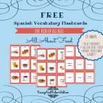 Free Printable Spanish Vocabulary Flashcards Common Foods | Spanish   Free Printable Vocabulary Flashcards