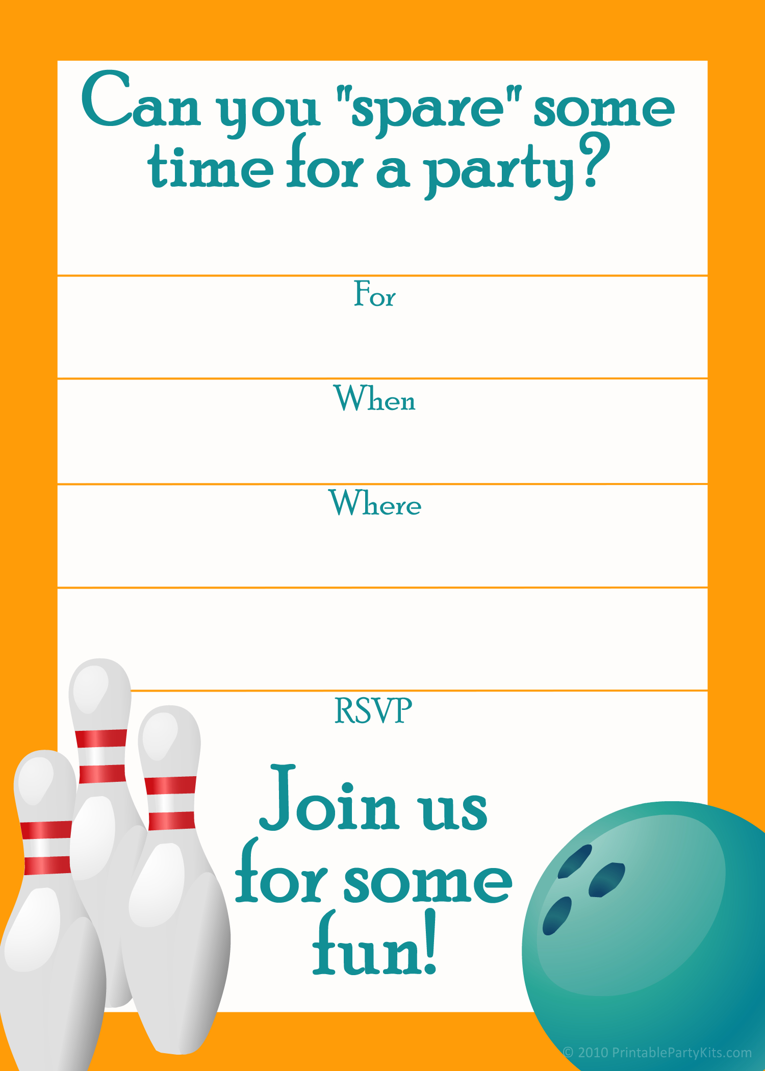 Free Printable Sports Birthday Party Invitations Templates | Party - Free Printable Bowling Ball Template