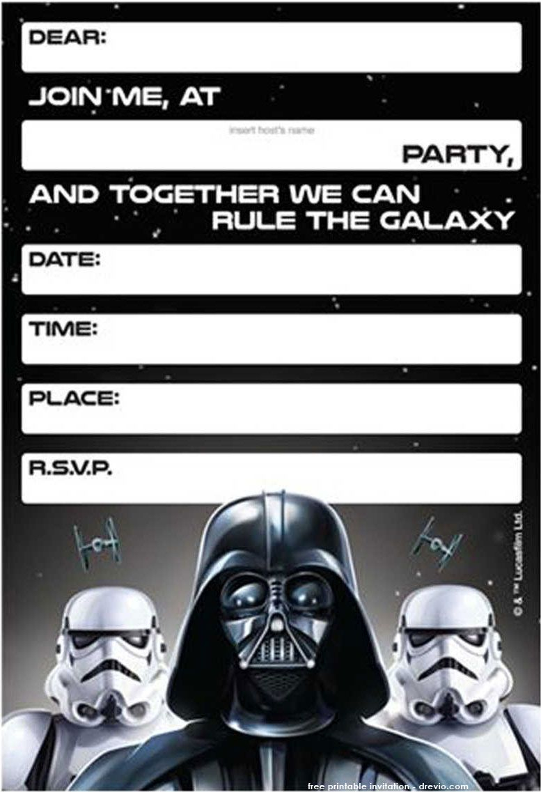 Free Printable Star Wars Birthday Invitations - Template | Free - Star Wars Invitations Free Printable