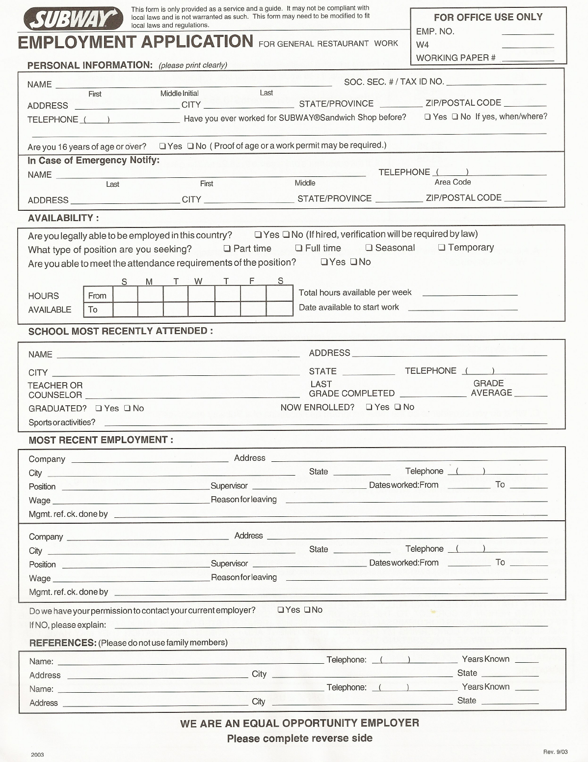 Free Printable Taco Bell Job Application Form Page 3 Free Printable Taco Bell Application